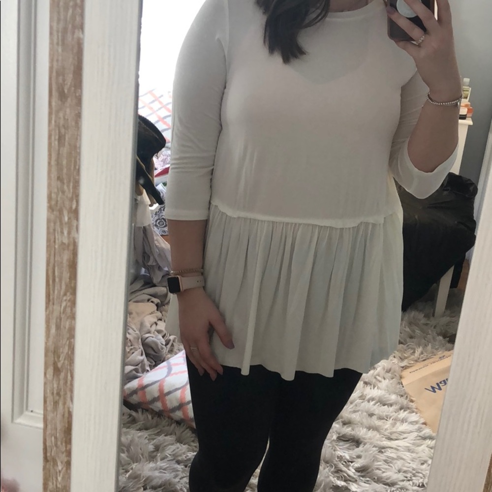 Long 3/4 length peplum top